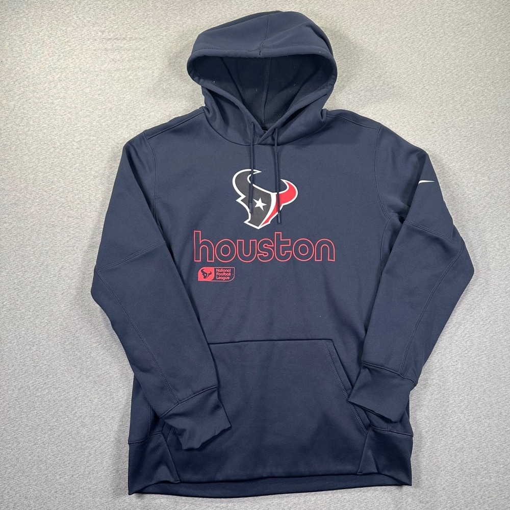 Nike Dri-FIT Houston Texans NFL Hoodie Mens Large‎ Navy Blue Pullover Football